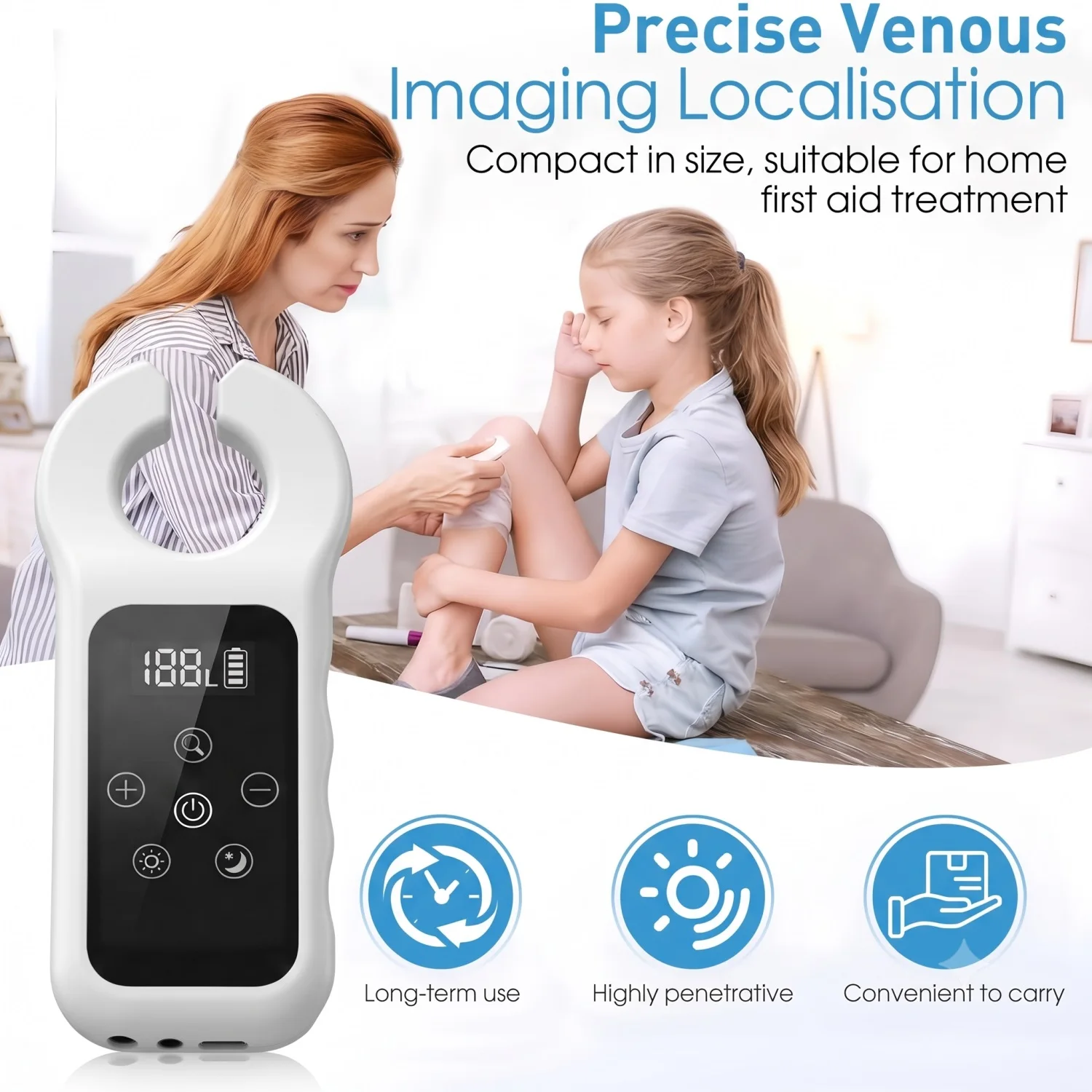Vein Infrared Scanner Medical Vein Detector Handheld Blood Vessel Locator Machine Vein Finder Device Lamp Nurse Injection Helper