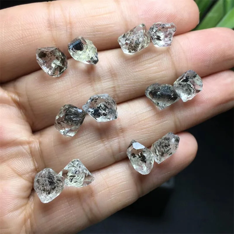 S925 Natural Herkimer Diamond Stud Earrings Simple Paved Stud Fashion Crystal Hypoallergenic For Women Gift 1pair