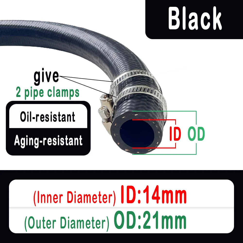 Auto Motor Vrachtwagen Bestelwagen Brandstofslang NBR Oliebestendig Dieselslang Vacuümslang ID 4 5 6 8 10 12 14 16 19 20 22 25 mm Olieleiding