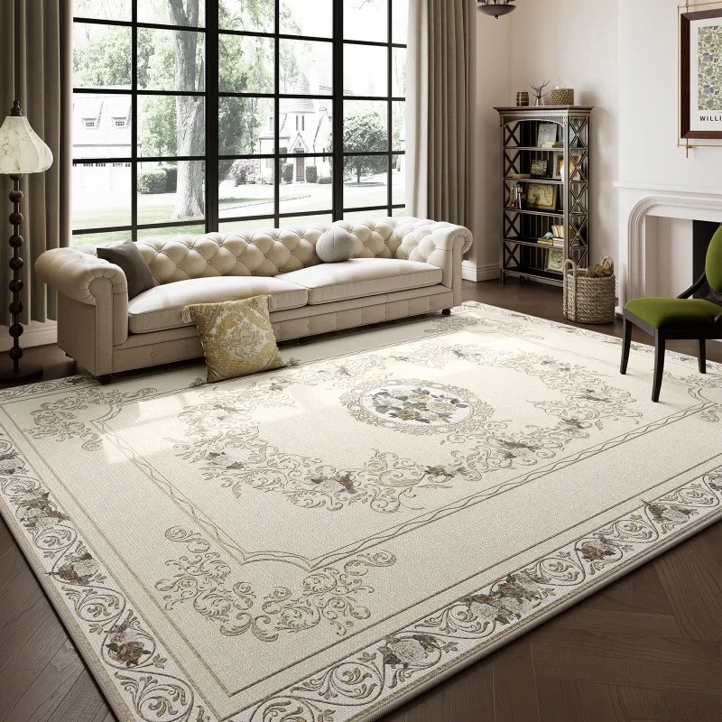 Carpet for Living Room Retro Advanced Large Area Flowers Rugs Soft Fluffy Coffee Tables Bedroom Bedside Floor Mats Alfombra 러그