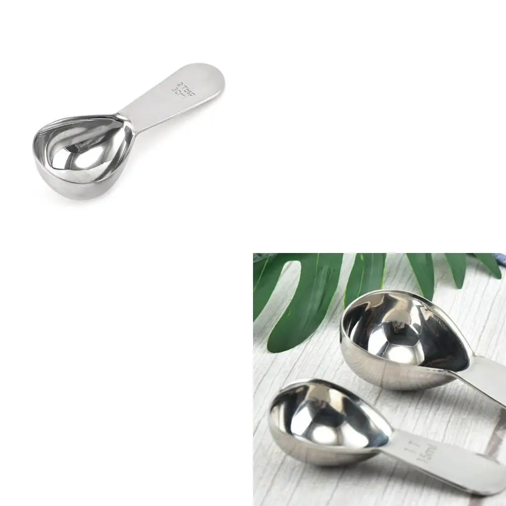 1 مغرفة قهوة من الفولاذ المقاوم للصدأ 15/30 مل ملاعق قهوة ملعقة كبيرة ملاعق قياس