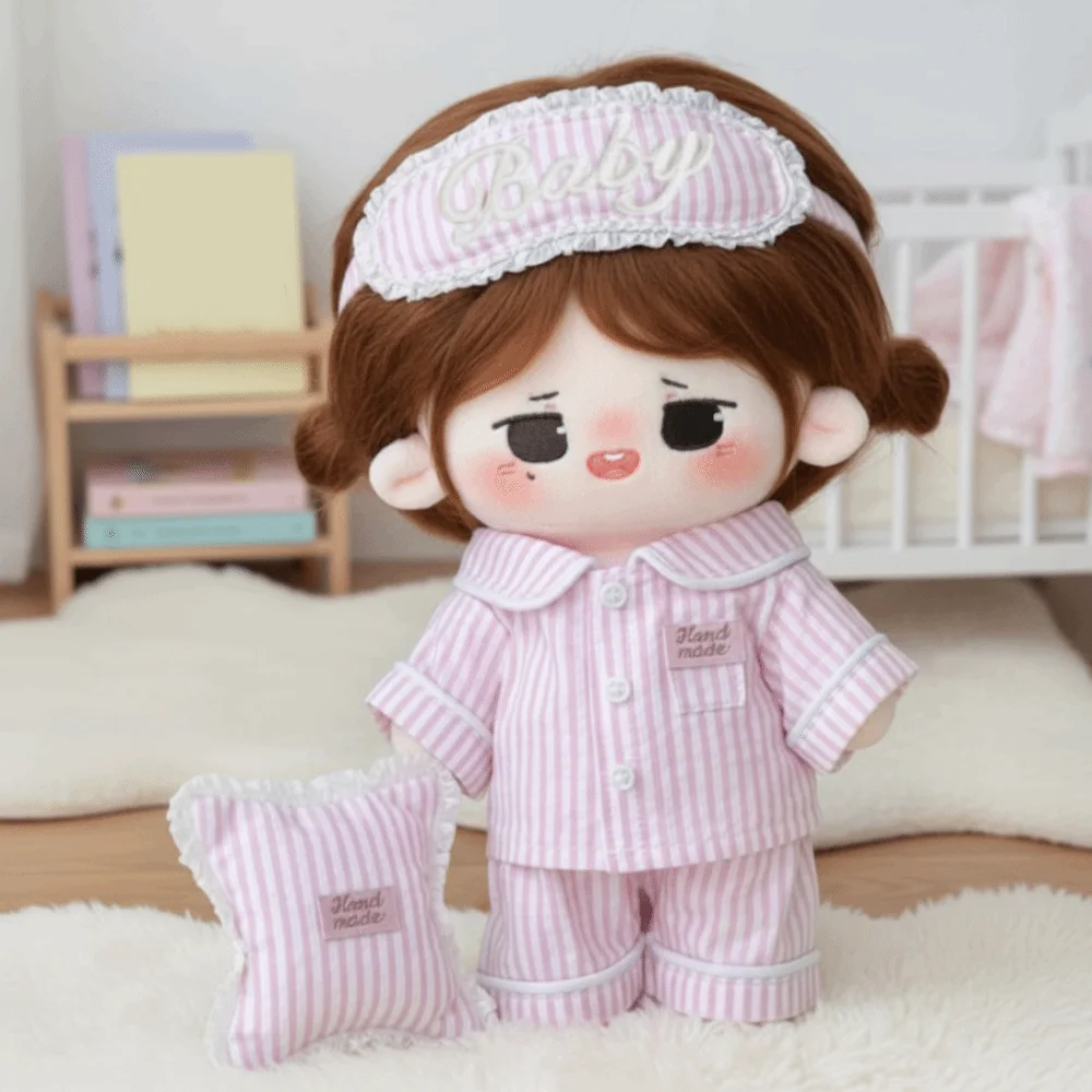 1 set Pyjama's 20 cm Katoenen Poppenkleertjes Oogmasker met Kussen Katoenen Poppenkleertjes Mode Outfit Pluche Poppenkleertjes