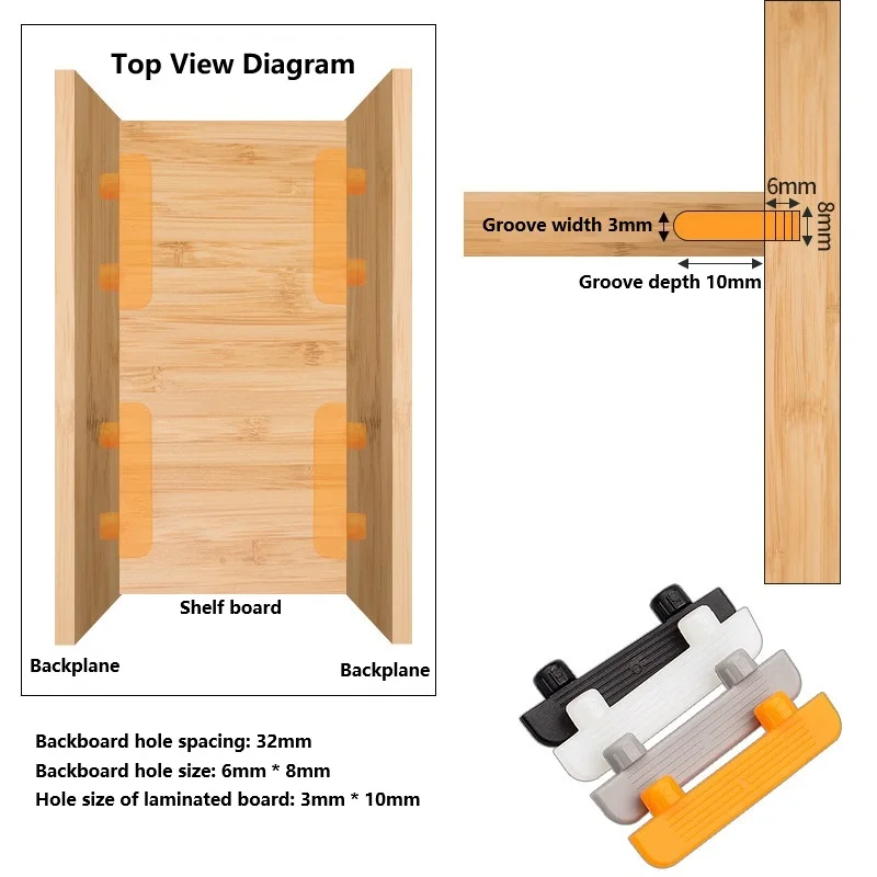 Wardrobe Thin Sheet Invisible Layer Board Support Partition Board Support Slotted Non Porous Plastic Hidden Board Support 4