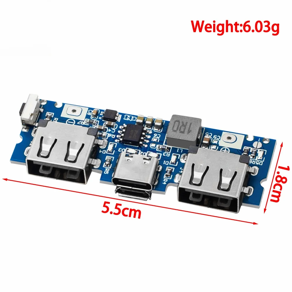 XZG 1/10PCS Micro/Type-C USB 5V 2.4A Dual USB 18650 Boost Battery Charger Board Mobile Power Bank Accessories For Phone DIY
