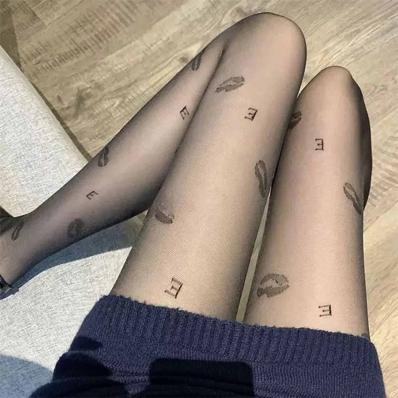 مثير أحمر أسود شفاه صغيرة مطبوعة الجوارب شفافة رقيقة جدا النساء جوارب طويلة تنفس شير سوبر شخصية الفتيات الوسائط #5