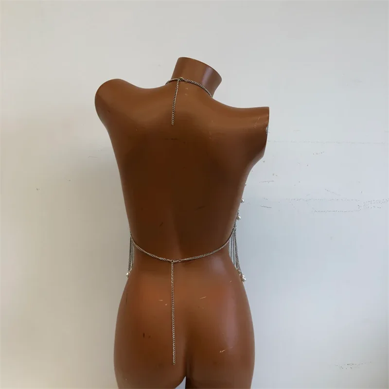 Mann Tank Tops Strand Perle Perle Körper Kette Bh Leibchen 2025, Herbst Mode Halloween Quaste Y2K Kostüm Beachwear Mann Crop Tops – Detail 6