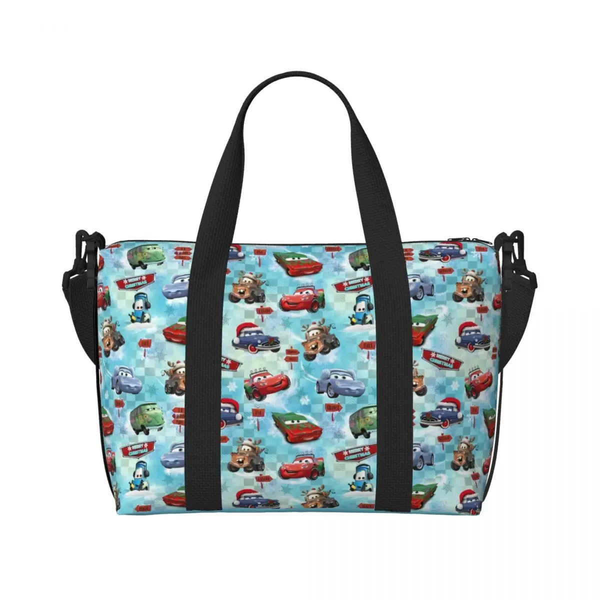 

Пользовательские Молния Маккуин Автомобиль Аниме Бакалея Сумки Для Покупок Женщины Большой Вместительный Пляжный Тренажерный Зал Дорожные Сумки