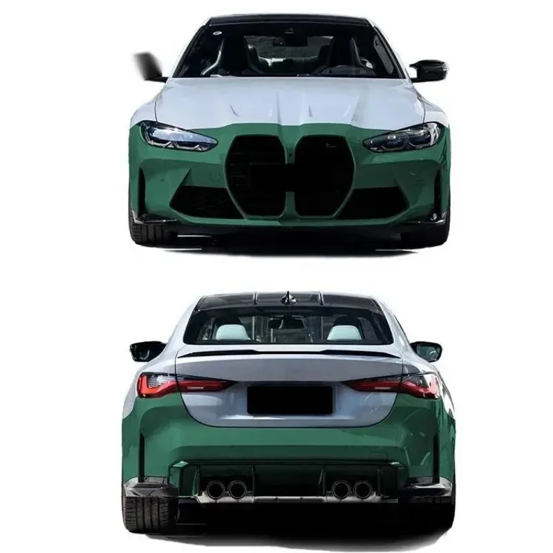 for BMW 4 Series G22 Modified M4 Style Rear Bumper with Exhaust Grill for BMW Body Kit Car Bumper 2020 2021 2022 Grille