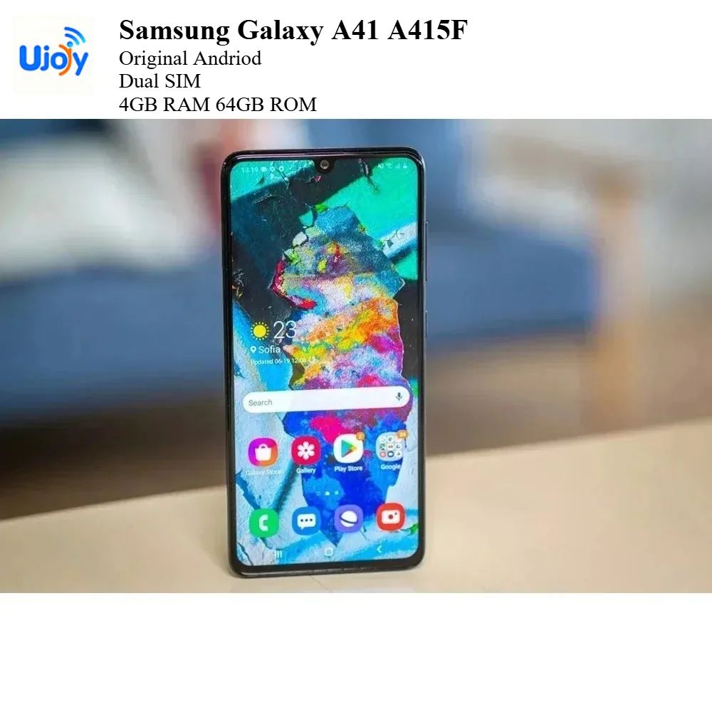 Original Andriod SmartPhone Samsung Galaxy A41 A415F 4G Mobile Phone Dual SIM 6.1" 4GB RAM 64GB ROM 48MP+8MP+5MP+25MP Octa Core