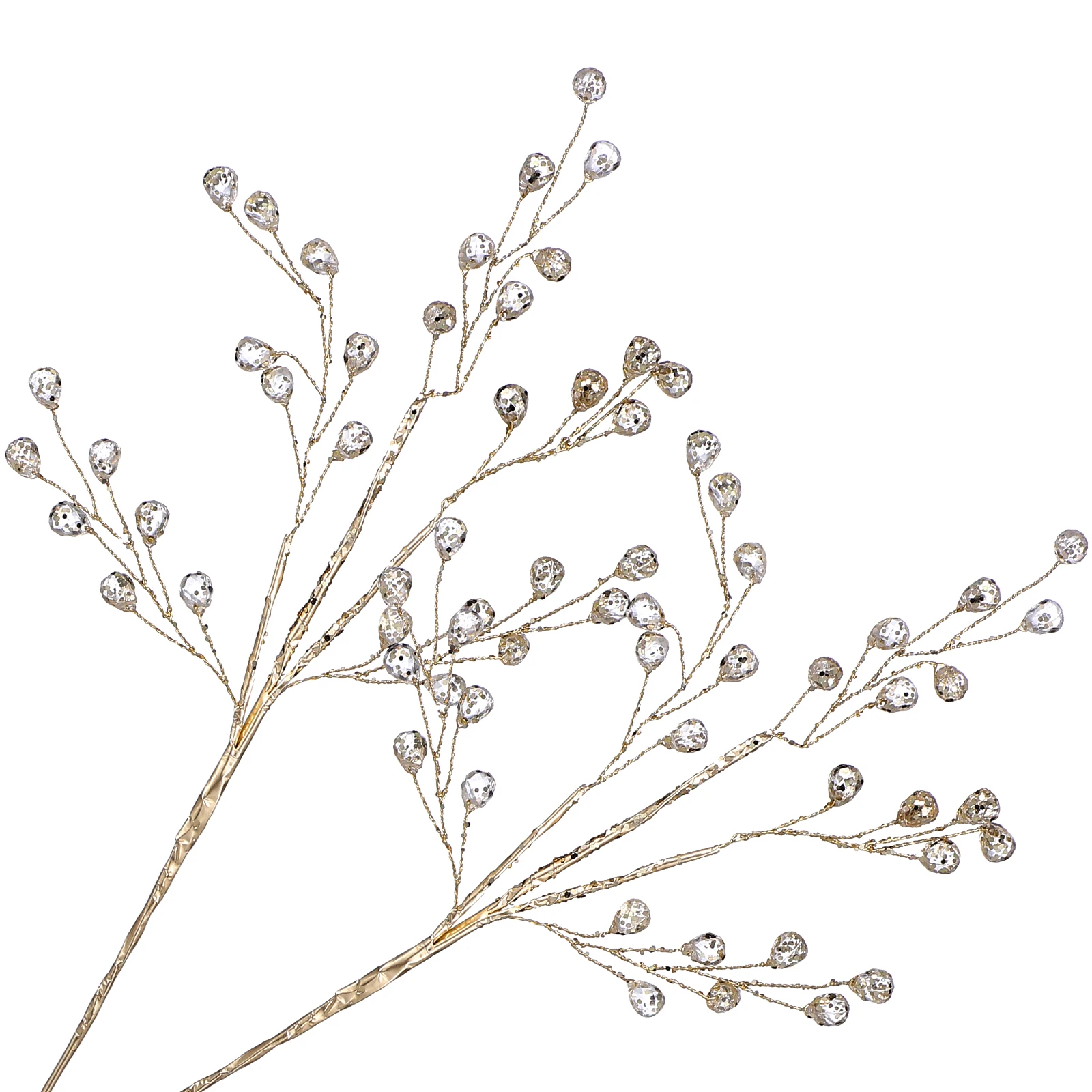 

2Pcs Christmas Berry Picks Acrylic Beads Stems Party Decor Floral Arrangement