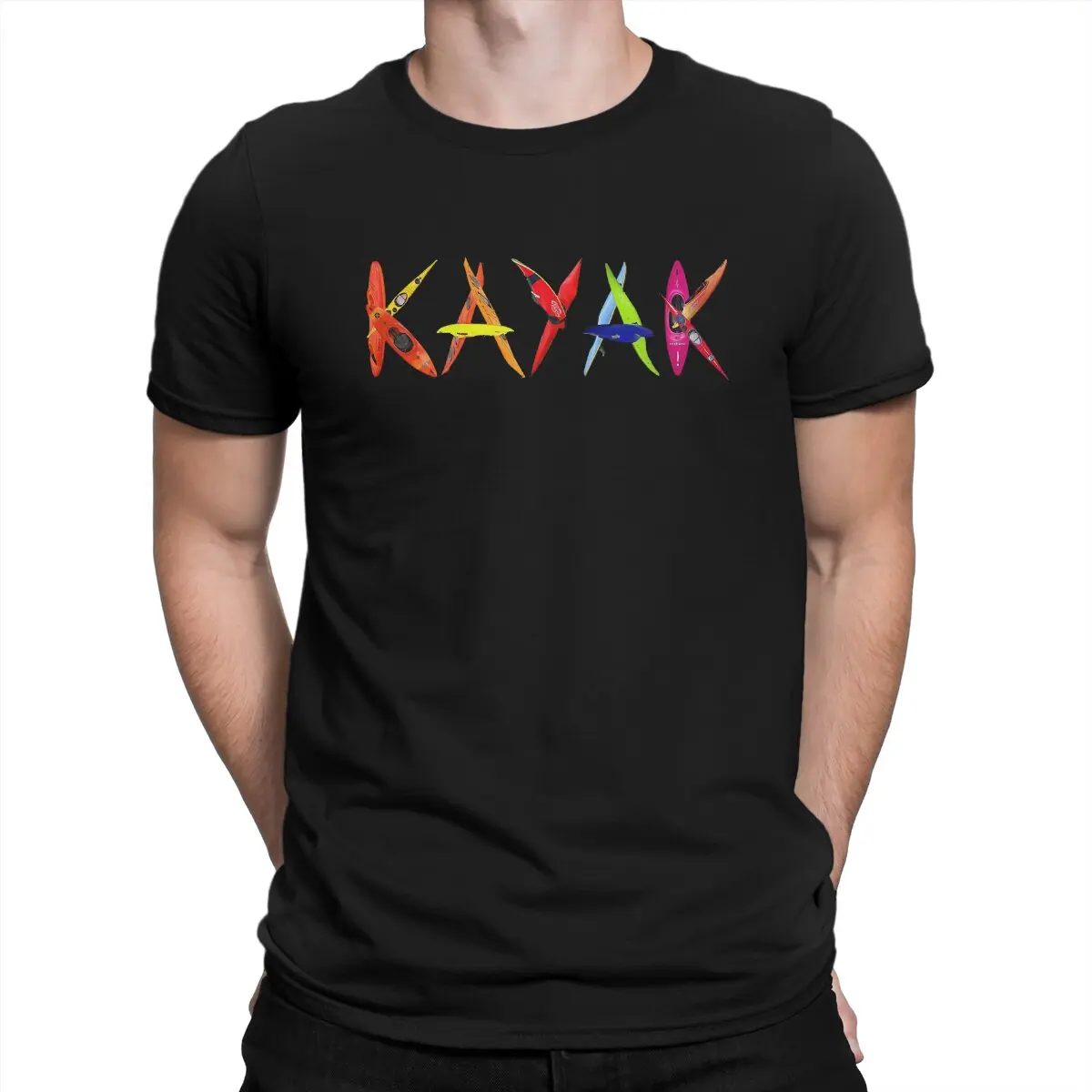 Kayak Creative TShirt for Men Graffiti Round Collar Pure Cotton T Shirt Hip Hop Birthday Gifts OutdoorWear