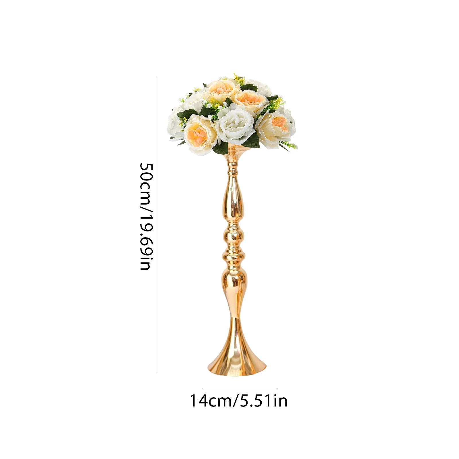 24 Pcs Metal Wedding Flower Stand 19.69Inch Tall Candle Holder Home Decor (Gold) view 6