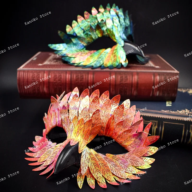 

Specially Designed for Halloween Exquisite Bird Beak Makeup Ball Carnival Black Half Face Owl Feather Face