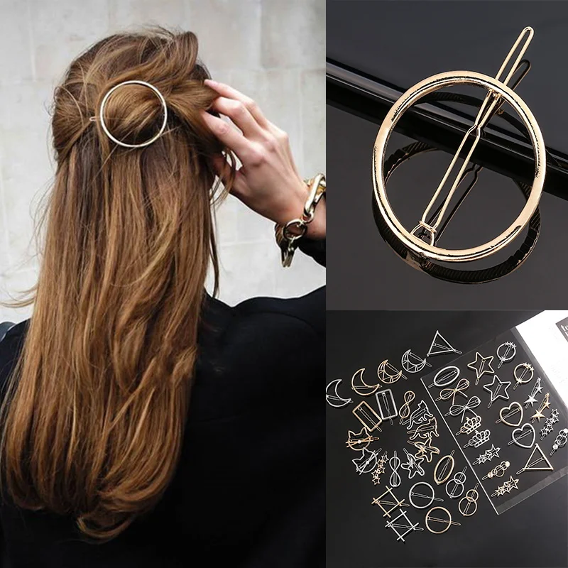 Neue Mode Metall Liebe Herz Haar Clip Elegante Perle Runde Haarspange für Frauen Mädchen Süße Haarnadeln Barrettes Haar Zubehör – Detail 2