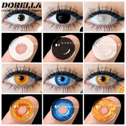 D'ORELLA 1Pair Cosplay Contact Lenses for Eyes Multicolored Contact Lenses Halloween Black White Eye Lenses Yearly Yellow Lenses