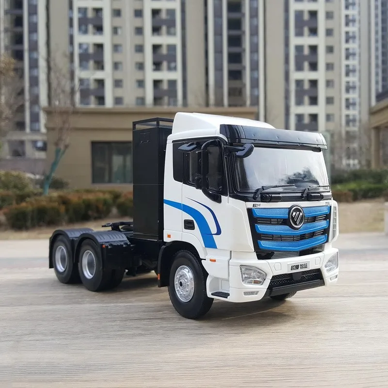 Alloy Model Toy Gift 1:24 Scale Foton Daimler Auman EST Pure Electric Truck Tractor Vehicles Collectible DieCast Model Replica