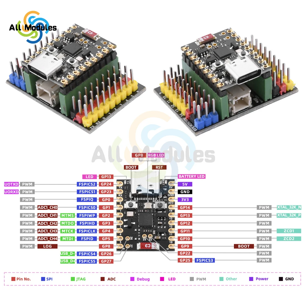 ESP32-H2 Development Board Microcontroller Programming Learning Controller Core Board ESP32-H2 Expansion Board TYPE-C