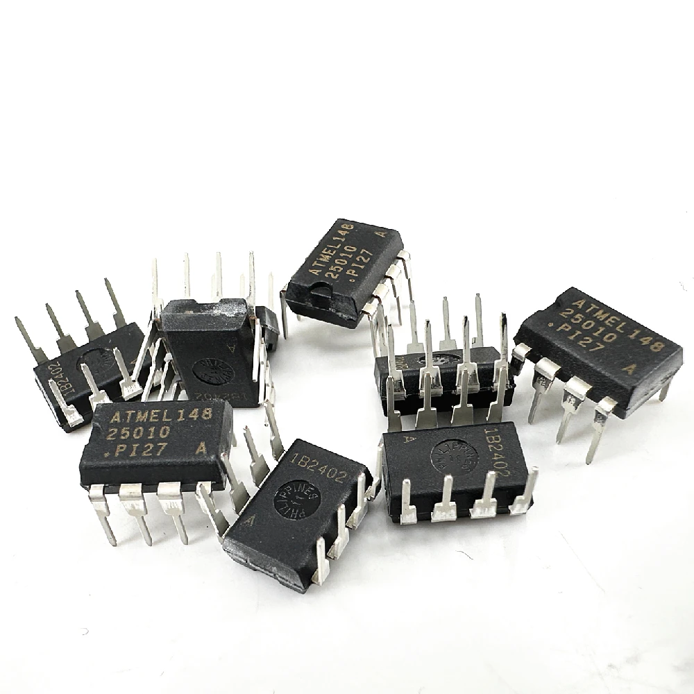 (10pcs) AT25010-10PI-2.7 25010-PI27 DIP-8 1K SPI Serial EEPROMs
