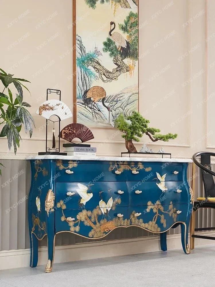 

JJxz1X1xzS новый китайский стиль, национальная мода, роскошный ручная роспись, журавль, вилла, входная дверь, перегородка из цельного дерева, крыльцо, Curio Cabine