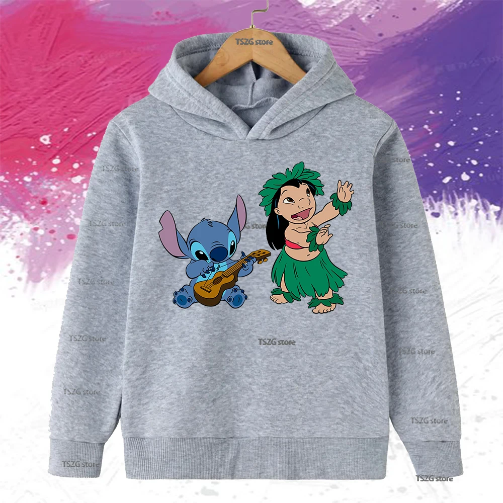 الخريف ديزني غرزة ليلو لطيف مطبوعة الاطفال هوديي Harajuku أزياء الأطفال مقنعين طويلة الأكمام الفتيات الفتيان عارضة البلوز #6