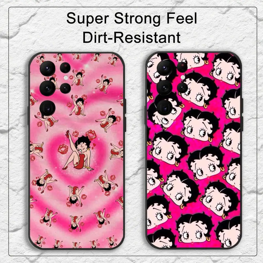 B-Betty BoopS2 Fashion Phone Case For Samsung S Series S20 S21 S22 S23 S24 FE Plus Ultra TPU Soft To Skin-friendly Case