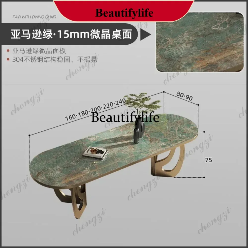 

YL luxury Kitcjen Dining Table Set 6 People Desk legs metal Marble Dining Table Coffee Multifunctional mesa comedor