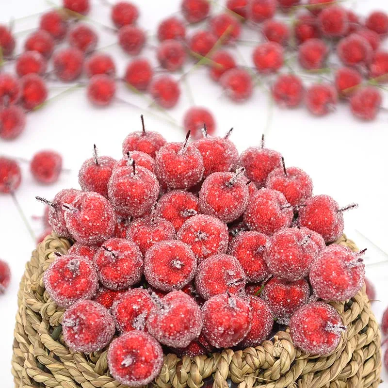 10/20 Stück Mini künstliche mattierte Stechpalmenbeeren Weihnachten rote Beeren Blumenstrauß für DIY Kranz handgemachte Grußkarte Geschenkbox Dekor