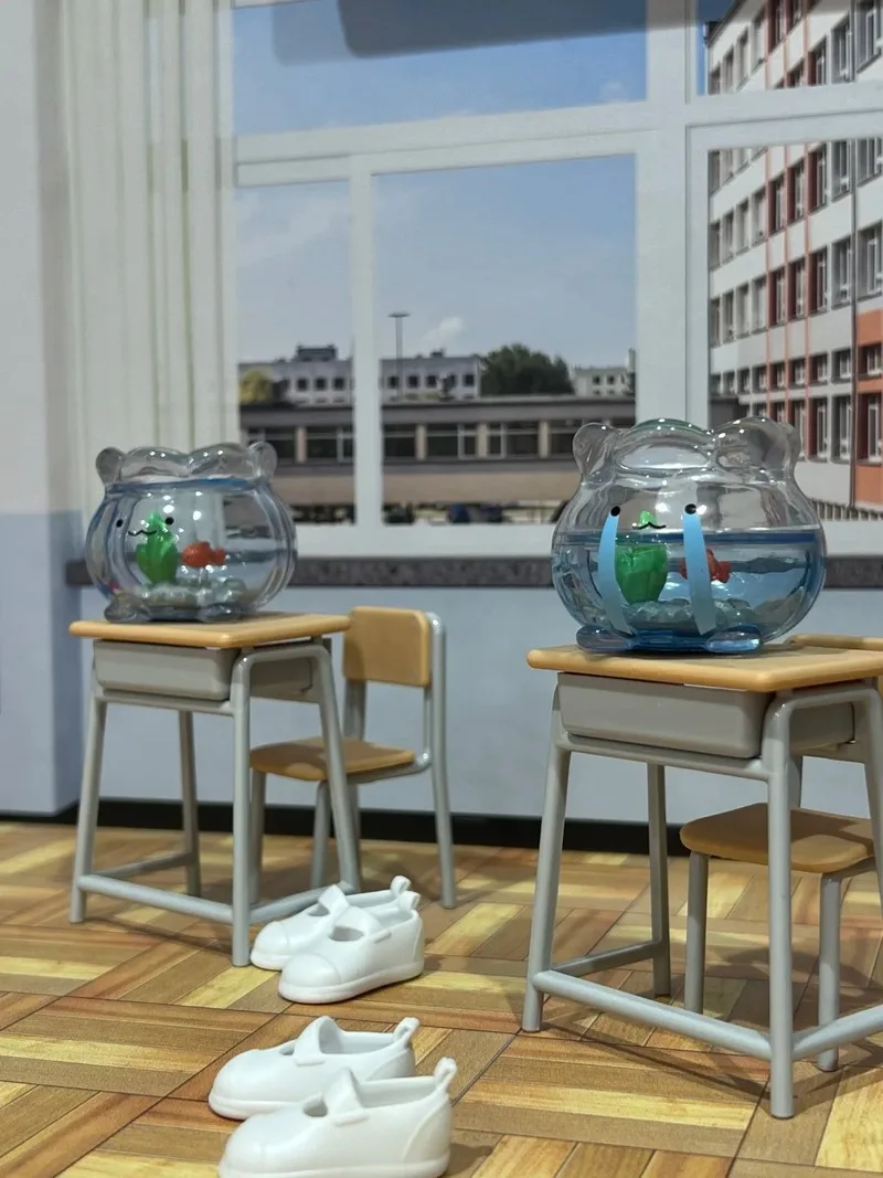 ในสต็อกมินิโปร่งใสถังปลา Jun Expression ออกแบบเครื่องประดับแคปซูลของเล่นตกแต่งน่ารัก