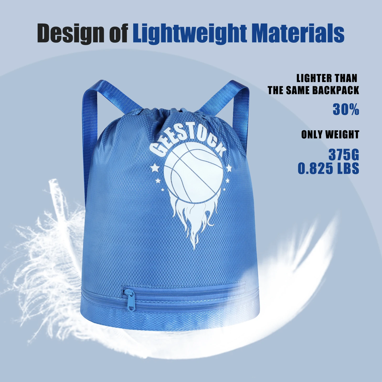 Tas Olahraga Gym Fitness Yoga dengan Kantong Sepatu dan Kantong Anti Air untuk Sepak Bola, Bola Basket, Perjalanan Luar Ruangan, Tas Olahraga Hiking, Mendaki