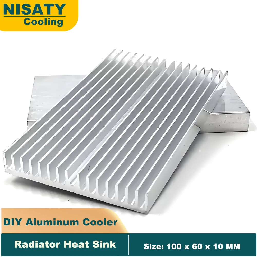 

Bulk Pack 2/10/20/50/100PCS 100x60x10mm Pure Aluminum Heat Sink Silver IC LED Power Transistor Chip Radiator Cooler