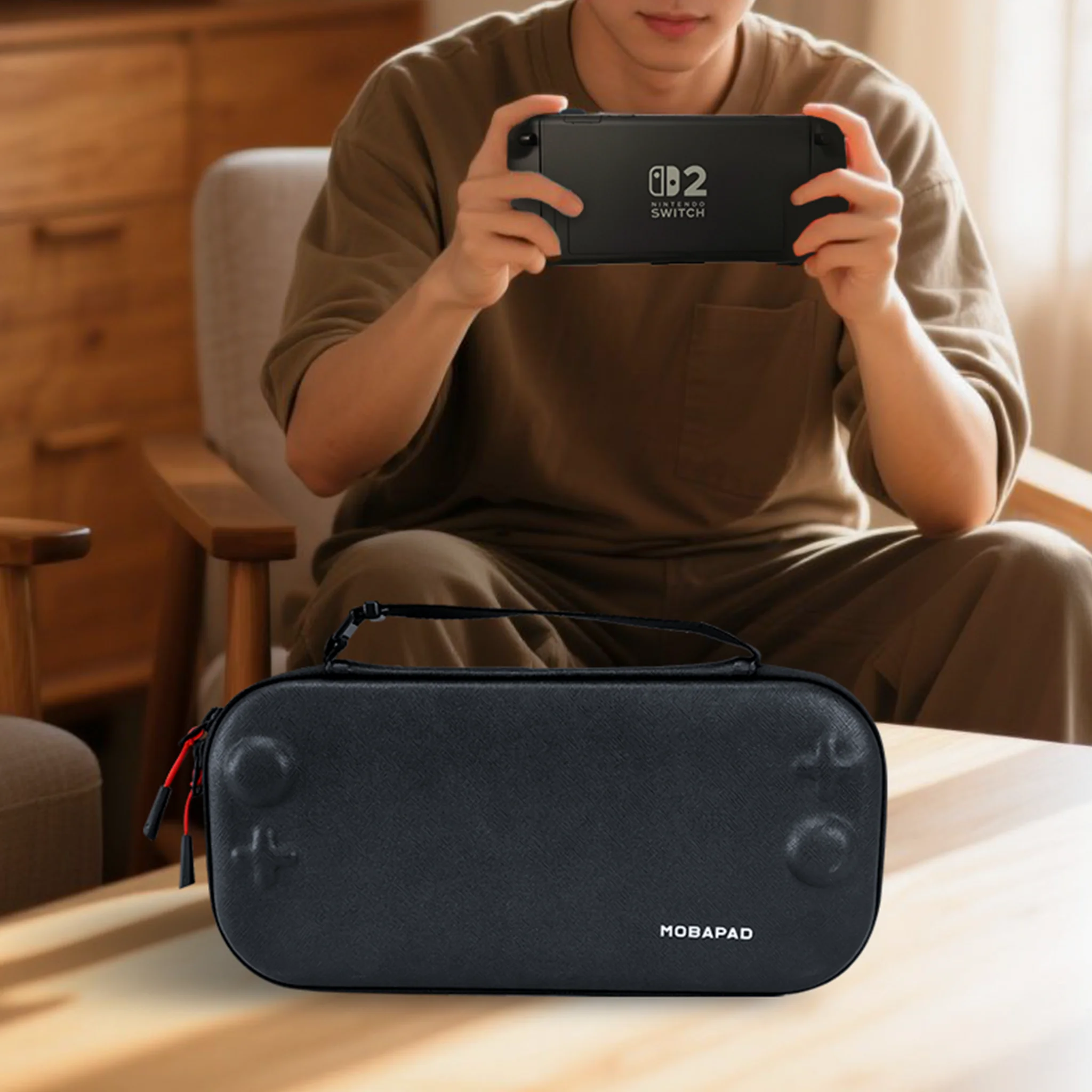 MOBAPAD متوافق مع Switch 2 حقيبة تخزين وحدة التحكم في الألعاب NS2 مقاومة للصدمات مع ملحقات حقيبة تخزين وحدة التحكم في تخزين الكاسيت