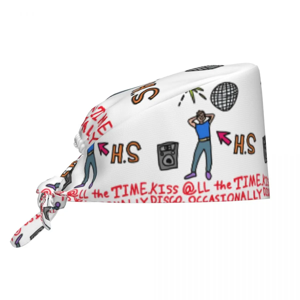 Medizinische Mütze „Kiss All The Time“ – Bequeme Unisex-Krankenschwesterkappe im Harry Styles New Album-Stil mit Bindeband für die Arbeit