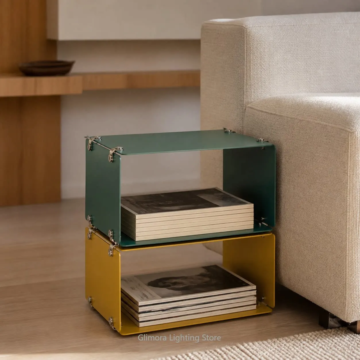 Colorful Modular Magnetic Aluminum Storage Cabinet with Stackable Bookcase Design for Home