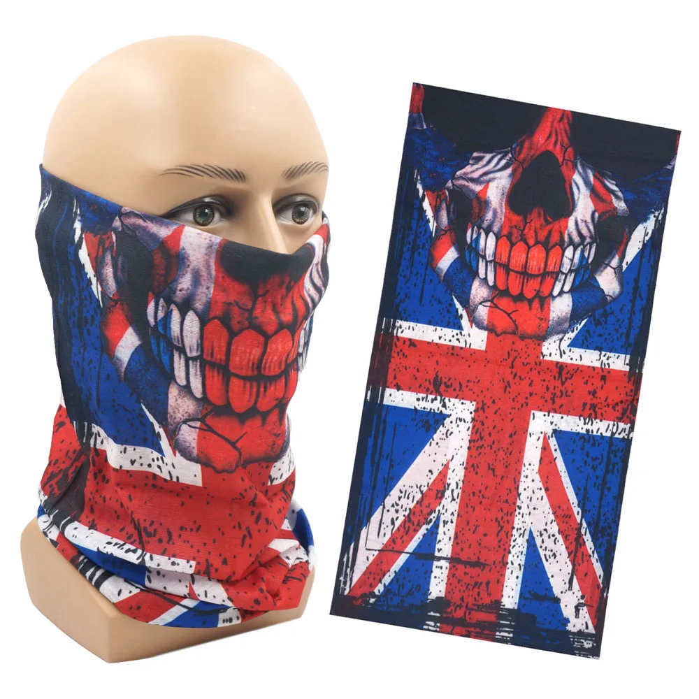 Breathable Union Flag Bandana Neck Gaiter UK Kingdom Country Magic Scarf Mask Multifunctional Headwear Cycling for Men Women