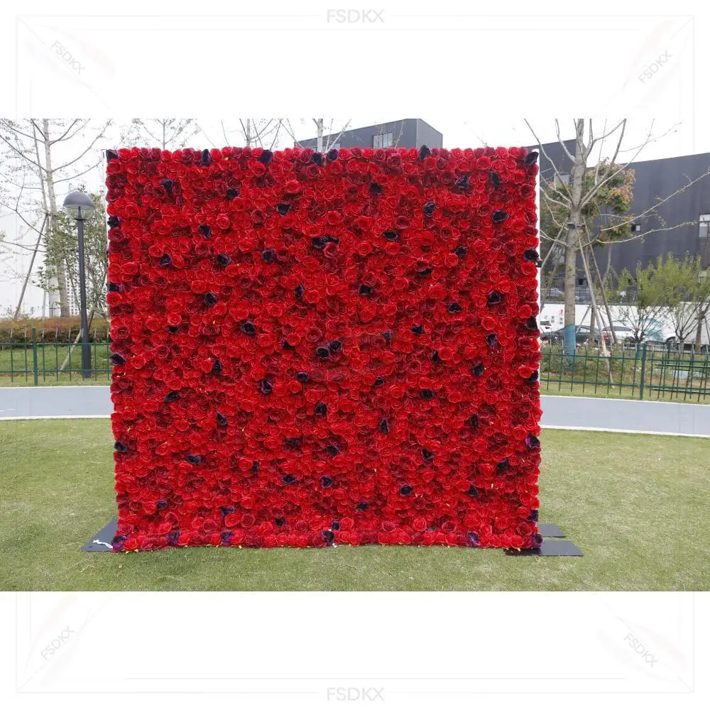 

Backdrop Roll up Artificial 8ft X Panel Flower Wall for Wedding Stage Decoration