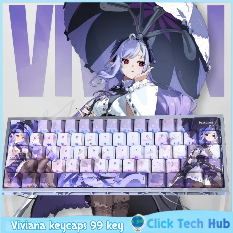 

Zenless Zone Zero Viviana Pbt Keycaps Game Themed Keycaps Dye Sublimation Side Engraved Translucent Mechanical Keyboard Keycaps