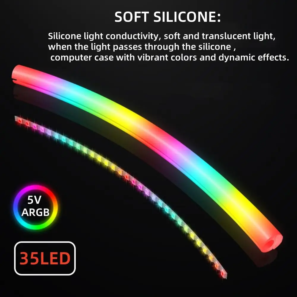 Water Cooler Soft Tube ARGB 5V 3PIN DIY Cooling Accessories Water Cooled Tube Lamp Cover Water Cooling Hose Tube Computer Case