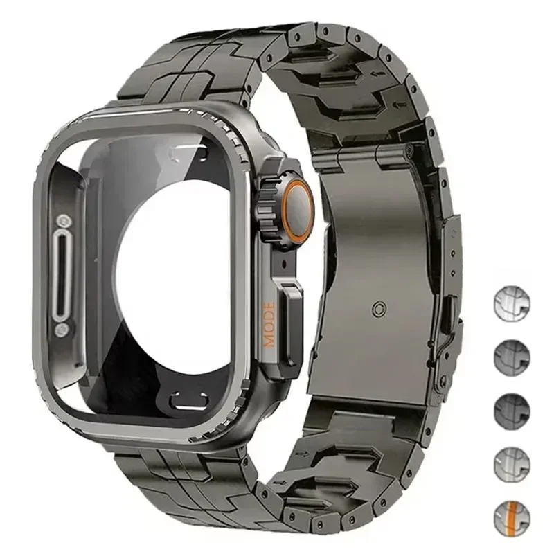 

Аксессуары и титановый браслет для Apple Watch, полное покрытие, металлический браслет для Iwatch Series 9 8 7 6 SE 5, 45 мм 44 мм, запчасти