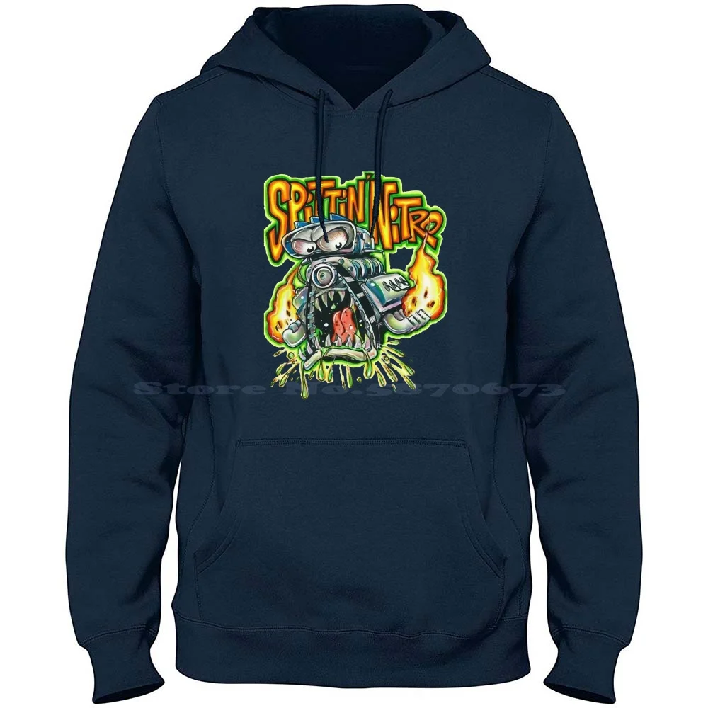 

Rat Fink Spittin'nitro 100% Cotton Hoodie Rat Fink Caps Mini Bike Kulture Minibike Rat Finks Ratfink Hot Rod Garage Hot