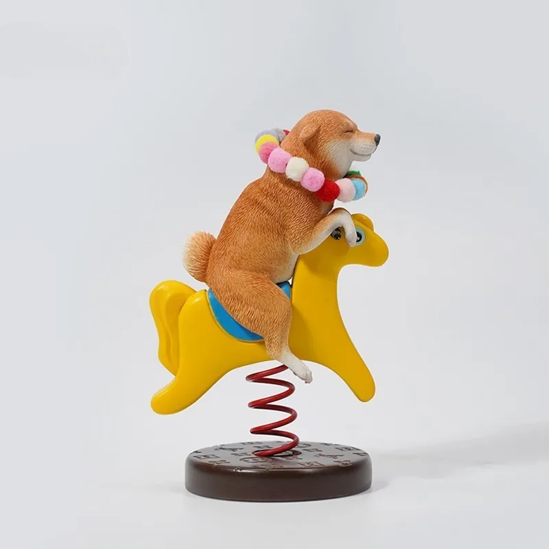 Jxk 1/6 escala cavalo de balanço shibainu animais simulados modelo de cachorro para figuras de brinquedo de 12 polegadas decoração de mesa de carro coletar