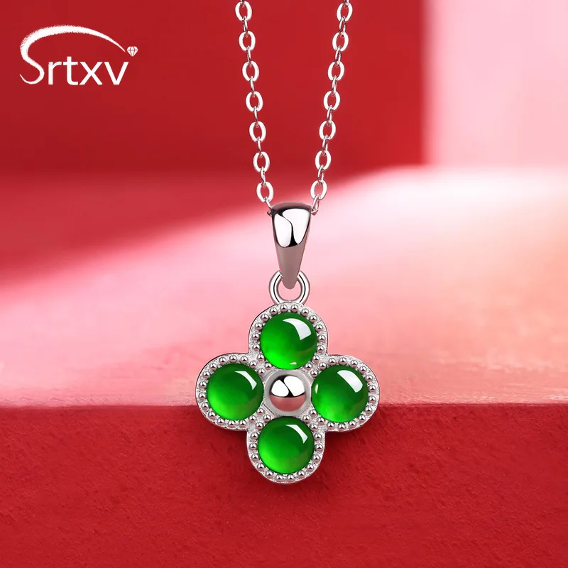 

All 4mm Emerald Necklace Pendant For Women S925 Silver Link Chain Wedding Birthday Mothday's Day Xmas Gift Jade Necklace Jewelry