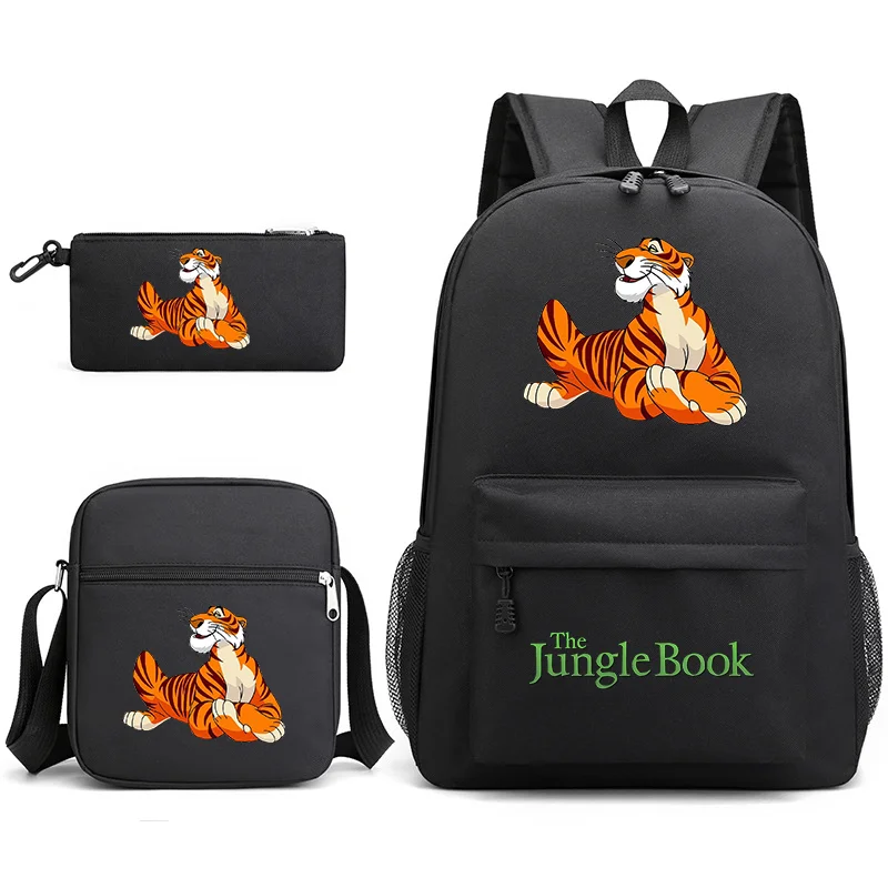 3pcs Disney The Jungle Book Teenager Students Backpacks Schoolbags Pencil Case Shoulder Bags Boys Girls School Bags Sets