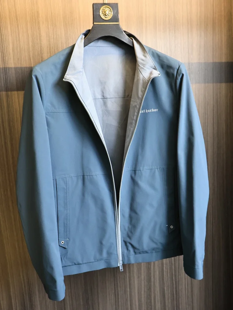 

Versatile Men's Jaet Double-Sided Wearable Stand Collar Faionable Layered Sle Spring Autumn Season Polyester Fiber