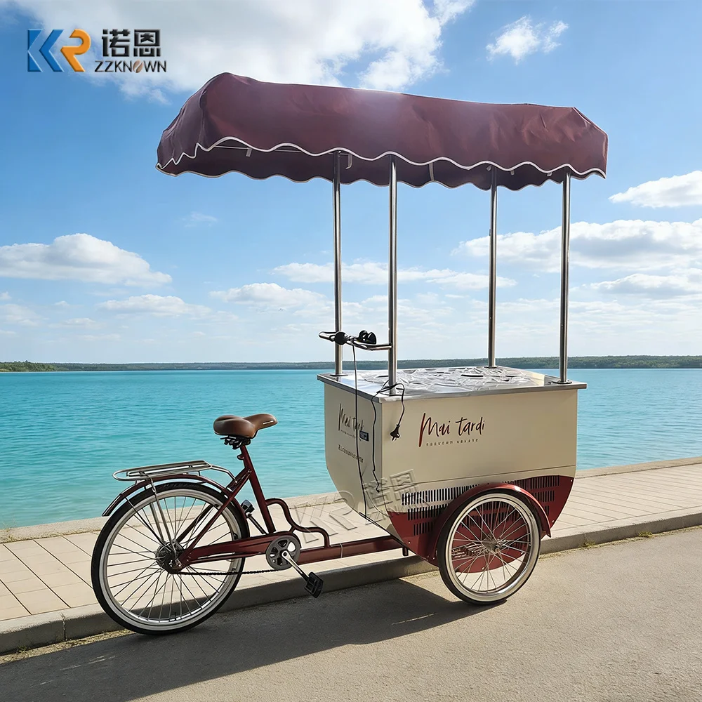 

Современная портативная тележка для еды, высококачественный мобильный киоск для бабл-чая и закусок, уличная тележка для мороженого с отсеком для хранения