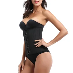 Breathable 25 steel-boned natural rubber body suit sports fitness corset waist abdominal rubber corset body suit long version