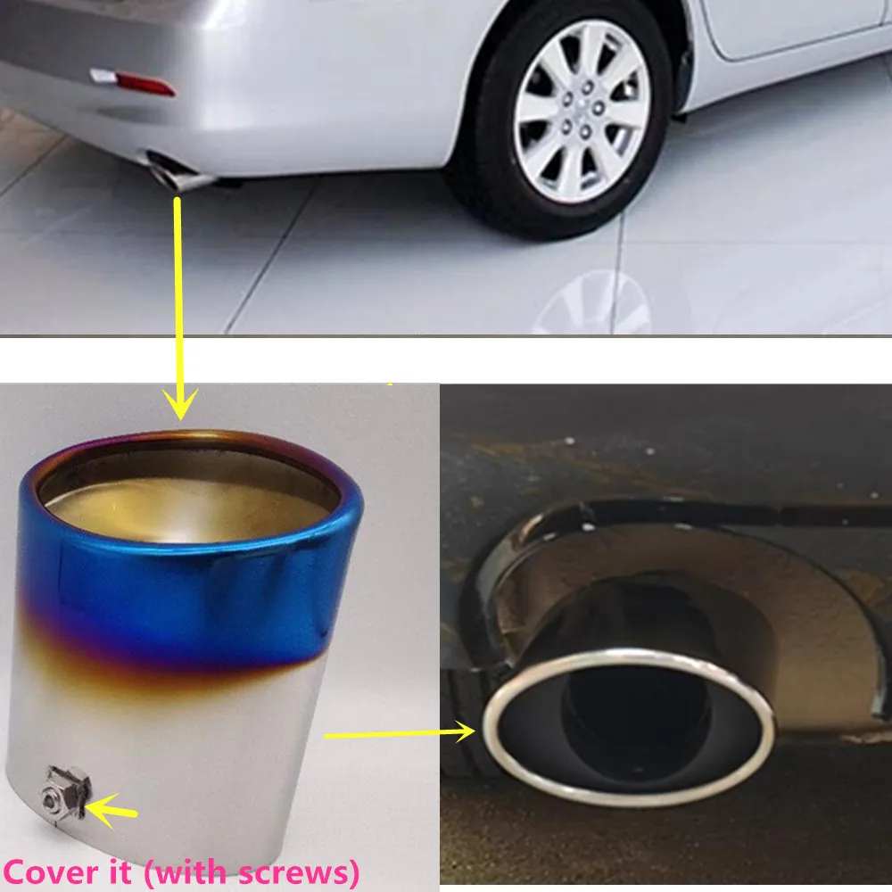 Car Muffler Exterior Back End Pipe Dedicate Exhaust Tip Tail Outlet Vent For Toyota Camry 2005 2006 2007 2008 2009 2010 2011