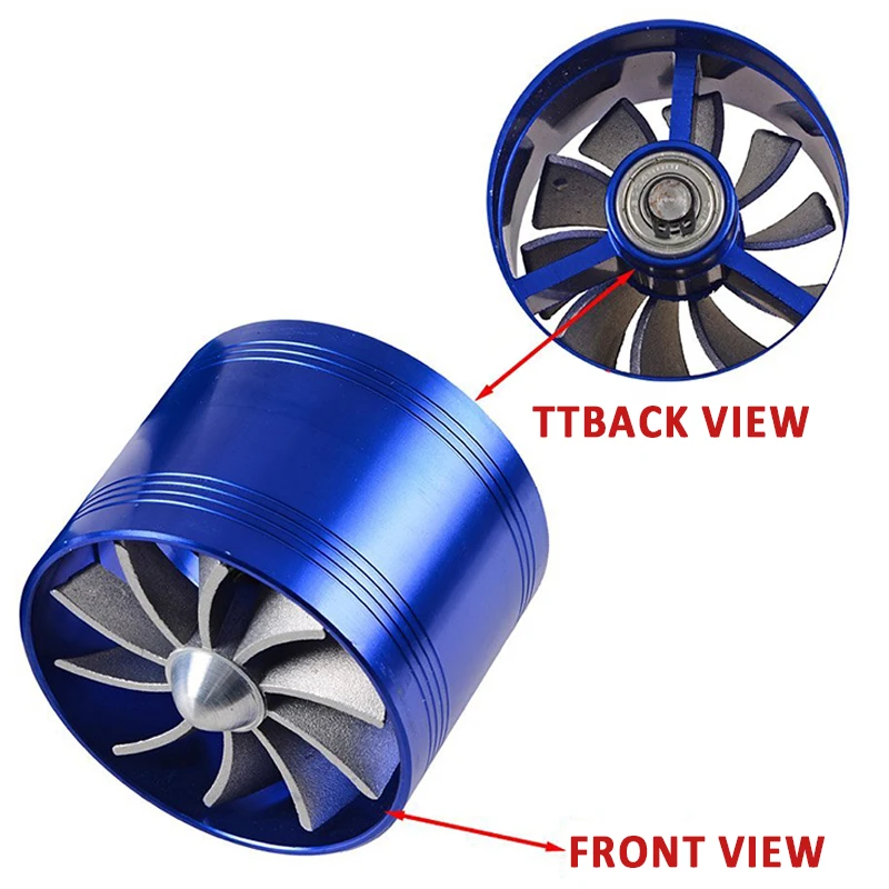 

Turbocharge Power Modified Fan，Single Sided Car Air Intake Turbo Gas Fuel Oil Saver Fan Modification Accessories Gas Fan2.5-3.0"