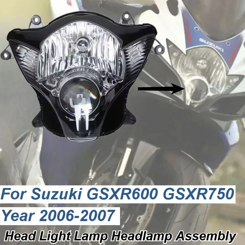 

Motorcycle Front Headlight Head Light Lamp Headlamp Assembly Fit For Suzuki GSXR600 GSXR750 2006-2007 GSXR 600/750 K6 K7