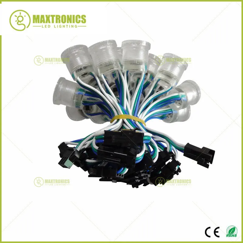 جديد 20 قطعة/الوحدة 20 مللي متر DC5V WS2811 LED بكسل مقاوم للماء نقطة ضوء قطر SMD5050 RGB 1 المصابيح WS2811 IC LED بكسل سلسلة وحدة