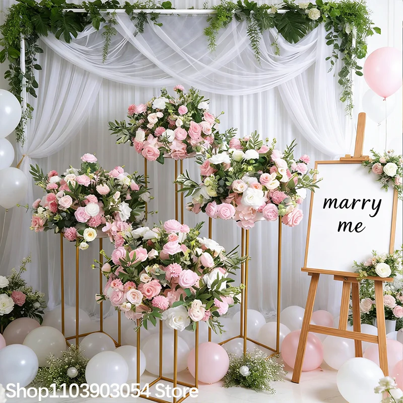 Maßgefertigter 60CM Künstlicher Rosenball für Hochzeitsdekoration, Hotel-Bankettsaal-Deko, Bühnenrequisiten, Eukalyptus-Blumenarrangement – Detail 3